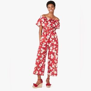 NWT Kate Spade Red Botanical Garden Jumpsuit Size M
